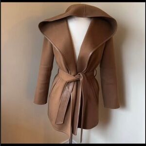 Mackage Camel Brown wool Hooded Belted Coat